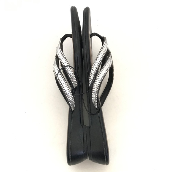 DREAM PAIRS Jeweled Sandals Black and Silver Rhinestone Women’s Size 7.5 - Picture 10 of 16